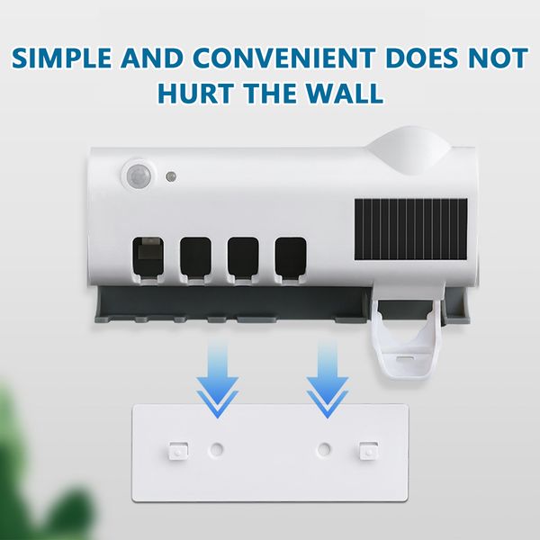 Toothbrush Holder Toothbrush Stand For Bathroom Toothbrush UV Light Stand Auto Sensing Toothpaste Dispenser Rechargeable Design