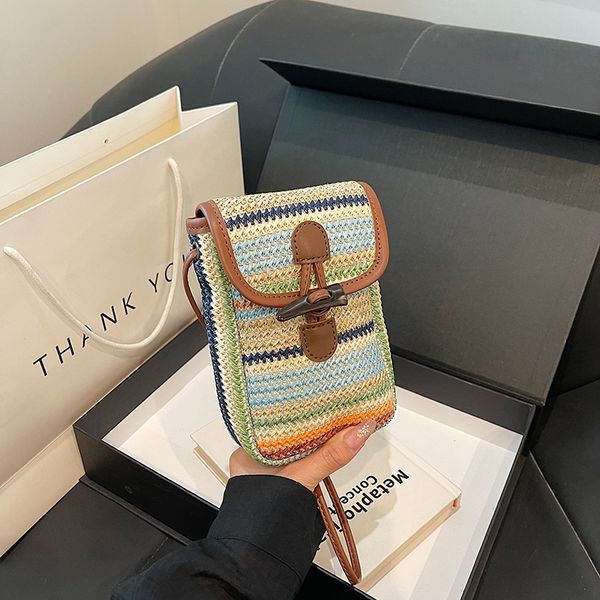Outlet factory women's handbags summer sweet color straw mobile phone bag popular braided shoulder bag sweet little fresh rainbow fashion backpack 1212#, Blue
Outlet factory women's handbags summer sweet color straw mobile phone bag popular braided shoulder bag sweet little fresh rainbow fashion backpack 1212#, Blue