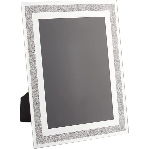 1pcs Glass Picture Glitter Silver Bling Crystal Poster Crushed Diamond Photo Frame Moulding 9 Inch Wide H260310