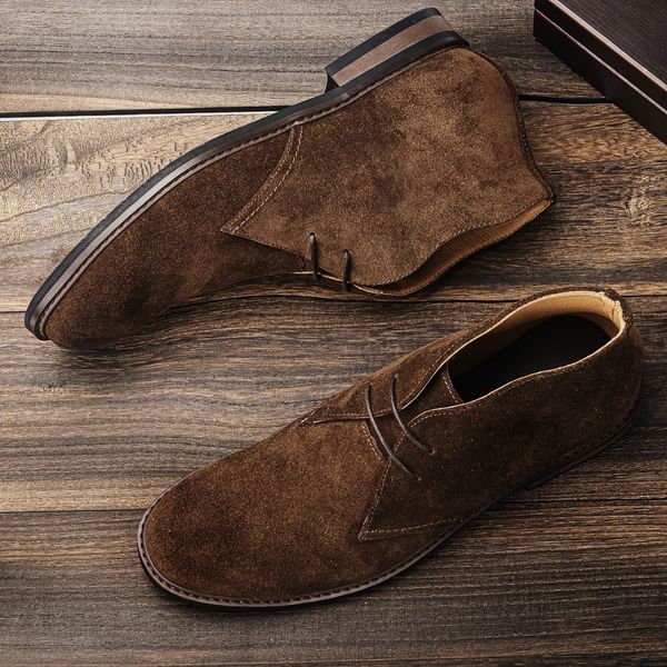 Real Leather Men's Desert Ankle Boots