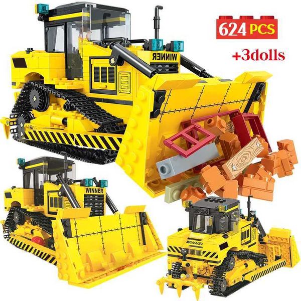 624pcs City Engineering Truck Car Building Bloc Construction Vehicle Crane Bulldozer Bric Toys for Children Q241007
624pcs City Engineering Truck Car Building Bloc Construction Vehicle Crane Bulldozer Bric Toys for Children Q241007
