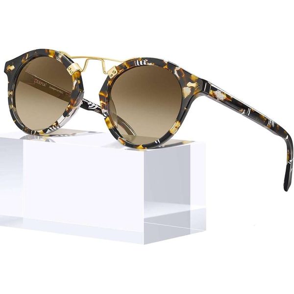 Small For Size Acetate Polarized Sunglasses Women UV Protection Double Bridge Glasses With Metal Eyebrows And Circular Sunlight Tortoiseshell Gradient Brown
Small For Size Acetate Polarized Sunglasses Women UV Protection Double Bridge Glasses With Metal Eyebrows And Circular Sunlight Tortoiseshell Gradient Brown