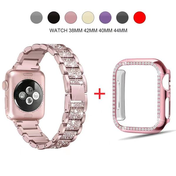 Bling Chain Bracelet for Apple Watch Bands 40mm 45 46mm 49mm Women Band Diamond Rhinestone Case Unique Stainless Steel Metal Jewelry Bangle for iWatch Series 10 9 8 7 6 5