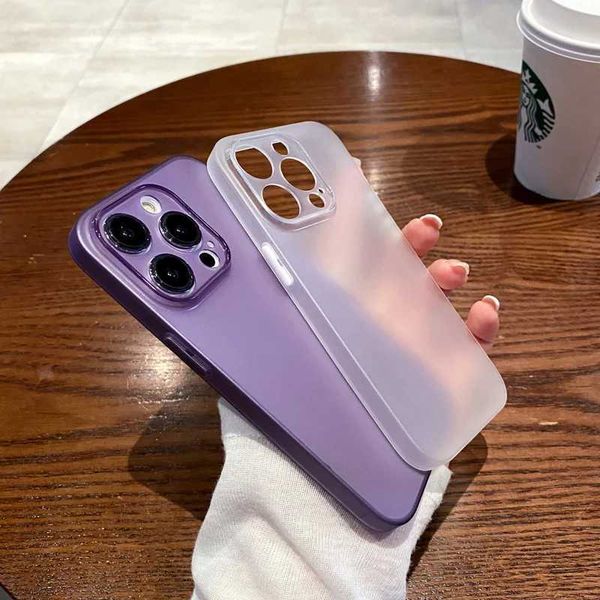 Cellphone Case Ultra thin matte ultra-thin soft transparent case suitable for iPhone 15 14 12 13 Pro Max 13 XS MAX 16 15 PLUS deep purple shock-absorbing case G241008