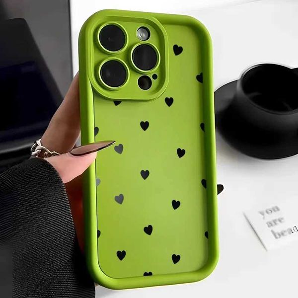 Cellphone Case Love Heart Design Liquid Silicone Phone Case for iPhone 16 15 14 13 12 11 Pro Max XS X XR 7 8 Plus SE Shockproof Soft Cover G241008
