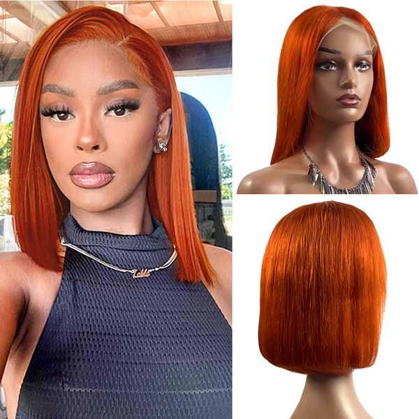 Bob Ginger Lace Front Wigs Human Hair 13x4 HD Lace Frontal Wigs 350 Colored Straight Short Bob Wig Pre Plucked 180% Density al, #350
Bob Ginger Lace Front Wigs Human Hair 13x4 HD Lace Frontal Wigs 350 Colored Straight Short Bob Wig Pre Plucked 180% Density al, #350