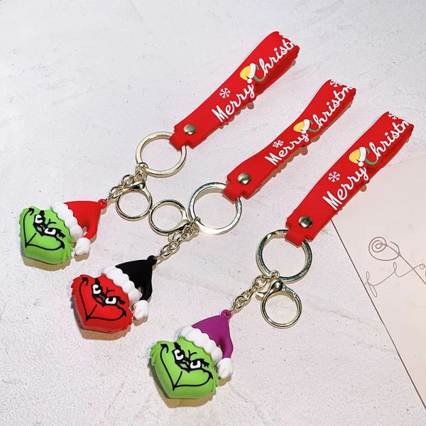 Keychain Pendant Silicone Christmas Tree Green fur Monster Decoration Grinch Doll for Women Men Girls TAX DUTY FREE HJ
