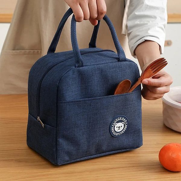 Portable Lunch Bag Food Thermal Box Waterproof Office Cooler Camping Picnic for Kids Convenient Fresh Warmer Bags 240925