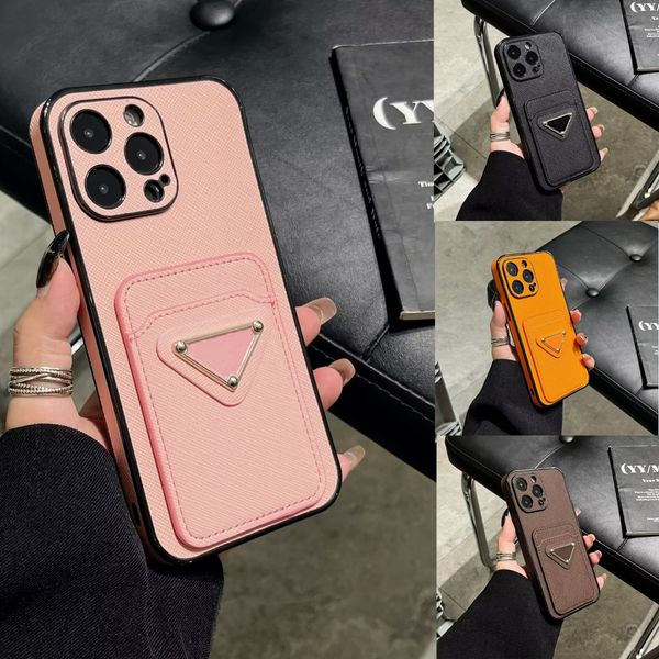 Luxury Designers Phone Cases For iPhone 16 Pro Max 15Plus 14Pro 13 12 11 P Designer Fashion Creative Cellphone Case Triangular nameplate Letter Mobile Shell Cover