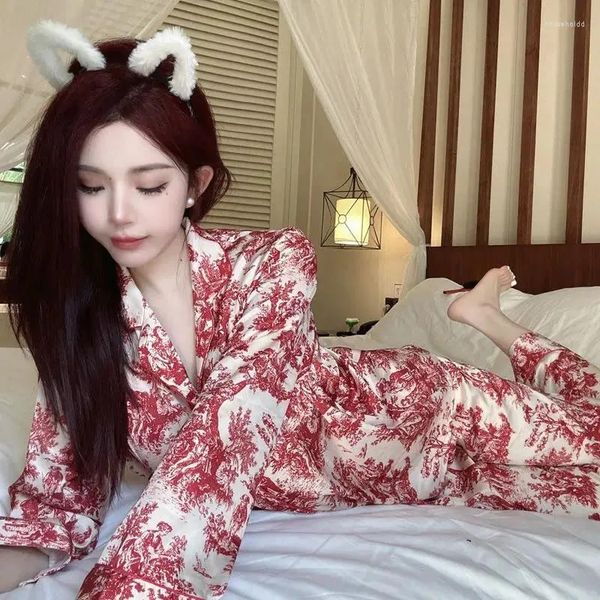 Home Clothing Autumn Print Pama Sets Women Sleepwear Temper Casual Pockets Aesthetic Korean Style Loose Fashion Classic Females Clothes
Home Clothing Autumn Print Pama Sets Women Sleepwear Temper Casual Pockets Aesthetic Korean Style Loose Fashion Classic Females Clothes
