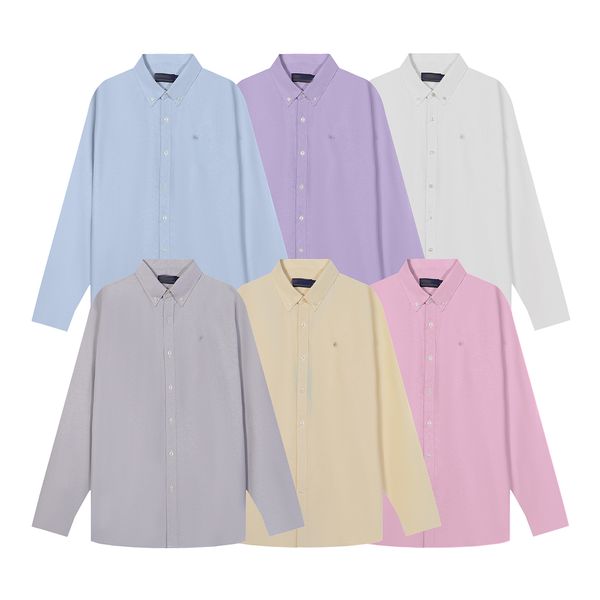 Mens Polos Shirts Top Small Horsees Embroidery Blouse Long Sleeve Solid Color Slim Fit Casual Clothing Polo Shirt