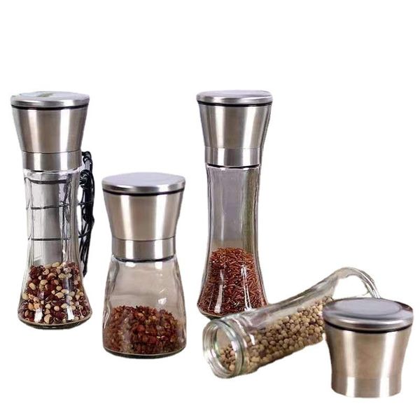 304 stainless steel Sichuan pepper coarse salt cumin powder seasoning manual glass bottle spice grinder Wholesale
304 stainless steel Sichuan pepper coarse salt cumin powder seasoning manual glass bottle spice grinder Wholesale