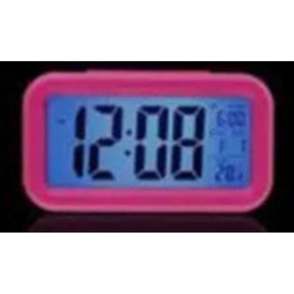 Mute Plastic LCD Smart Clock Temperature Cute Photosensitive Bedside Digital Alarm Clocks Snooze Nightlight Calendar Despertador Silencioso Wholesale