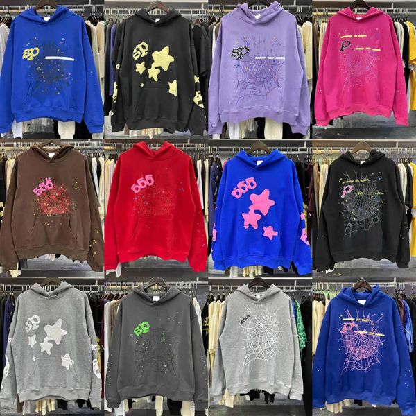 Designer Mens hoodies Young Thug Men Women High Quality Foam Print Web Graphic Pink Cotton Sweatshirt 5 Hoody Hip Hop Sweatshirt Tracksuit high quality Y2K S-2XL