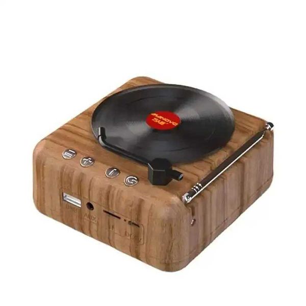 Small portable mini wooden retro FM radio BT speaker with FM radio HIFI sound effects and ultra long standby music speaker CL241015