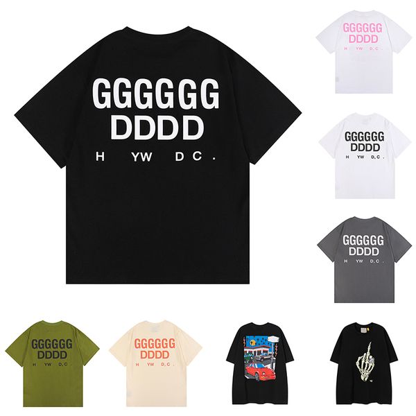 Men's Designer T-shirts Women Graphic Tees Fashion 100% Cotton Tops Man s Casual Shirt Luxurys Clothing High Street Tie Dyeing Oversized Clothes