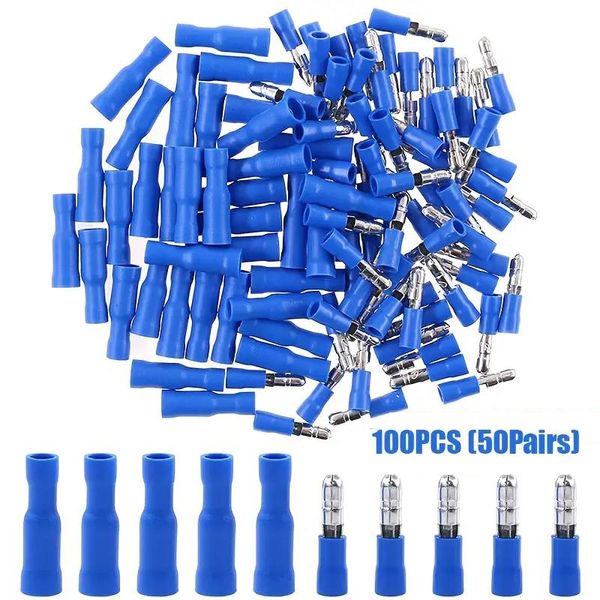 100pcs/50sets Male & Female Spring Cold-Pressed Bullet-Type Wire Butt Terminals
100pcs/50sets Male & Female Spring Cold-Pressed Bullet-Type Wire Butt Terminals