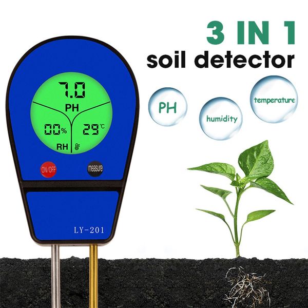 3-in-1 Soil pH Meter Moisture Temperature pH Tester Humidity Sunshine Garden Flower Moisture Detector Soil Moisture Sensor Meter 241016