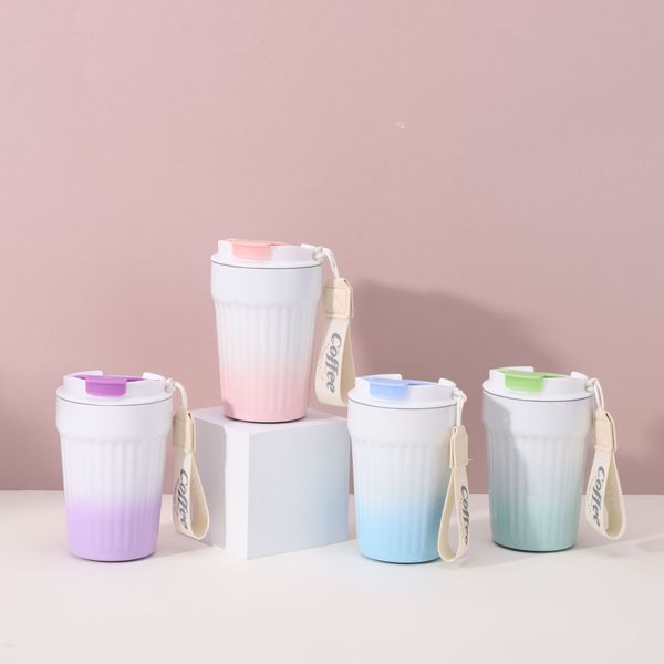 New gradient high appearance level coffee cup Thermos cup cold accompanying cup Compact portable women's car cup with rope, Gradient powder
New gradient high appearance level coffee cup Thermos cup cold accompanying cup Compact portable women's car cup with rope, Gradient powder
