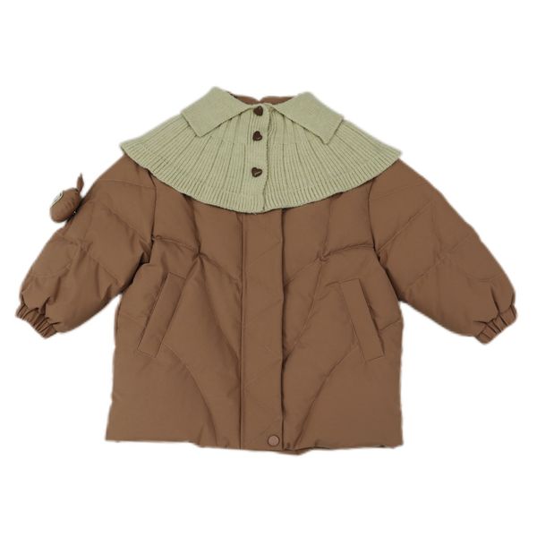 Lightweight Girls' Winter Jacket Waterproof Windproof Knitted Collar Zipper Closure Small Pendant Solid Pattern, Brown
Lightweight Girls' Winter Jacket Waterproof Windproof Knitted Collar Zipper Closure Small Pendant Solid Pattern, Brown