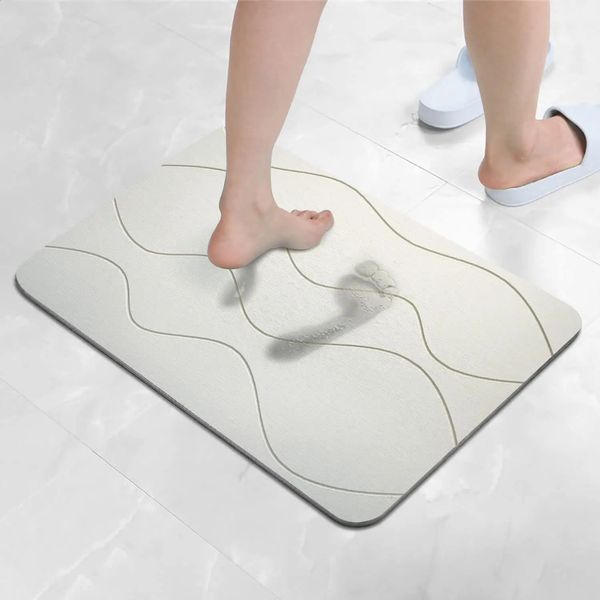 Diatomaceous Earth Bath Mat Soft Absorbent Bathroom Rug Non-Slip Diatomite Mat Diatom Foot Mats for Bathroom Shower Easy Clean 241021