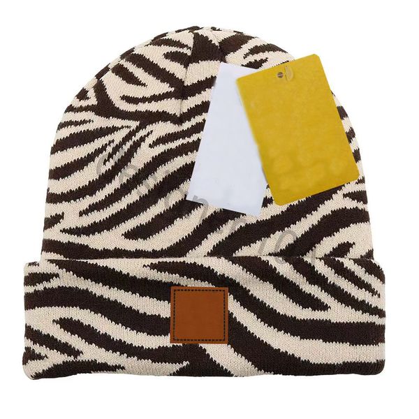 Top Sale Carharte Designer Homme Beanie Hat Zebra pattern Fashion Car Bonnet Skull Caps Knit Hats Classical Cow Sports Cap Women Casual Outdoor Beanies