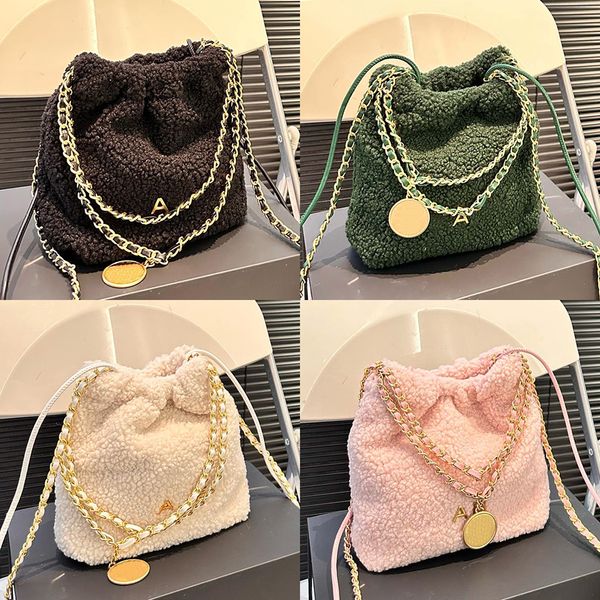 Designer Women Teddy Shearing Lambswool Mini Hobo 22Bag Brand C Drawstring Trash Shoulder Bags Lady Gold Coin Charm Chain Strap Small Shopping Bag 18cm, Pink
Designer Women Teddy Shearing Lambswool Mini Hobo 22Bag Brand C Drawstring Trash Shoulder Bags Lady Gold Coin Charm Chain Strap Small Shopping Bag 18cm, Pink