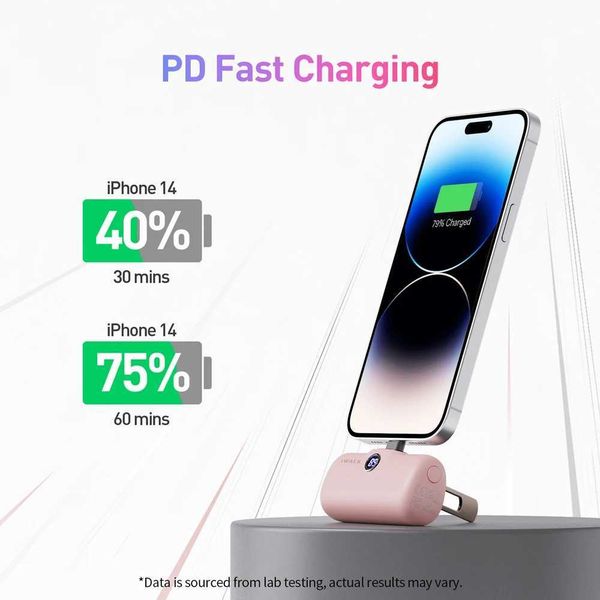 Hot Sale IWALK New Portable Capsule Power Pack Fast Charging 5000mAh Stand Mobile Power Pack Compatible with iPhone 8-14 Lightning T241026