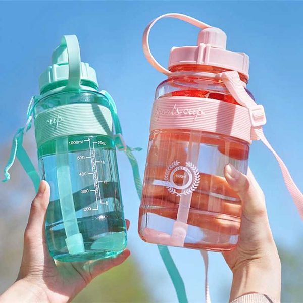 2 Liter Water Bottle Straw Cup Large Capacity Fitness Sports Water utdoor Camping Hiking Drink Bottle Kettle BPA free Water CupXJ241026