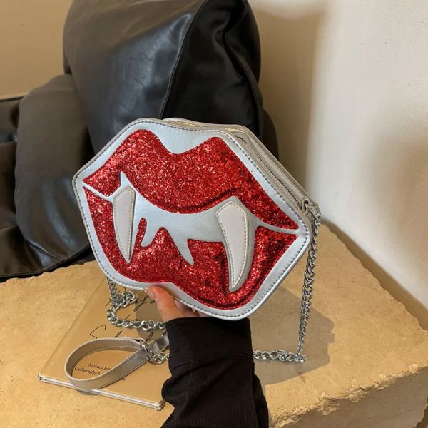 Alien Halloween new women's funny red lip dark goth chain shoulder crossbody bag BFP2410294 PTP1, Silver
Alien Halloween new women's funny red lip dark goth chain shoulder crossbody bag BFP2410294 PTP1, Silver