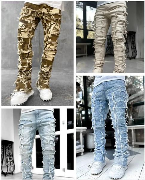 Mens Jeans Regular Fit Stacked Patch Distressed Destroyed Straight Denim Pants Streetwear Clothes Casual Jean, Light sky blue
Mens Jeans Regular Fit Stacked Patch Distressed Destroyed Straight Denim Pants Streetwear Clothes Casual Jean, Light sky blue
