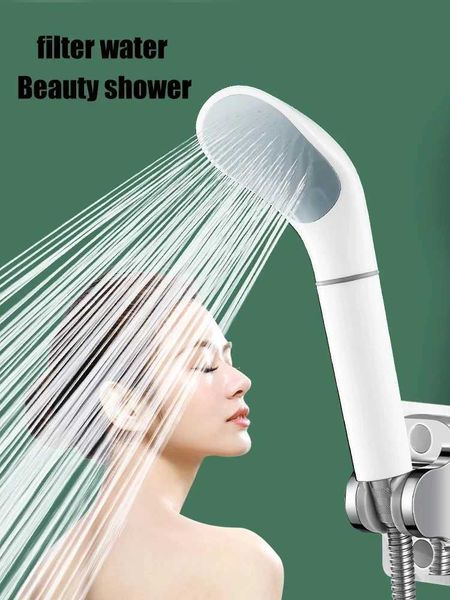 New Filter Shower Pressuri Shower Removable Blockproof Toilet Handheld Sprinkler White Curved Water Heater Single M241030