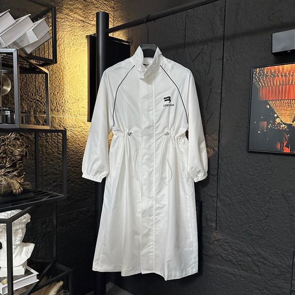 Designer Womens Trench Coats Mens Unisex Trend Long Windbreaker Womens Outerwear Coats Cool Waist Drawstring, White
Designer Womens Trench Coats Mens Unisex Trend Long Windbreaker Womens Outerwear Coats Cool Waist Drawstring, White