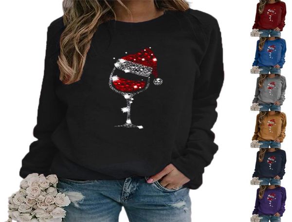 women christmas hat red wine glass print sweatshirts autumn winter long sleeve round neck sweatshirt womens pullover hooded t7193435, Black
women christmas hat red wine glass print sweatshirts autumn winter long sleeve round neck sweatshirt womens pullover hooded t7193435, Black