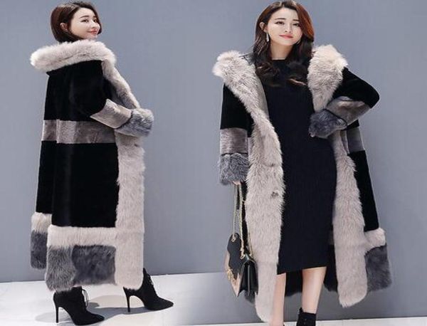 

women faux fur coat 2018 winter plus size russian thick furry jacket cozy maxi fur coat fluffy loose warm overcoats long coats5444387, Black