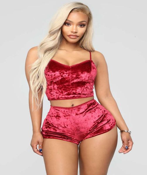 fashion women 2pcs velvet sleepwear spaghetti strap velvet vest shorts pajama set ladies sleepwear female lingerie sets7870273, Black;red
fashion women 2pcs velvet sleepwear spaghetti strap velvet vest shorts pajama set ladies sleepwear female lingerie sets7870273, Black;red