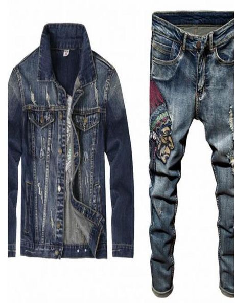 spring fashion men039s sets vintage embroidery punk style long sleeve campera hombre hole ripped denim pants man suit3201572, Gray
spring fashion men039s sets vintage embroidery punk style long sleeve campera hombre hole ripped denim pants man suit3201572, Gray
