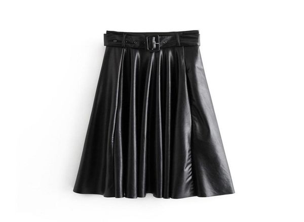 women vintage faux leather skirt with belt 2019 elegant office ladies black pu midi skirt fashion pleated casual ladies skirts9495323
women vintage faux leather skirt with belt 2019 elegant office ladies black pu midi skirt fashion pleated casual ladies skirts9495323