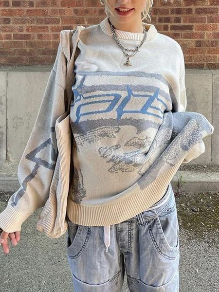 women's sweaters women pullover sweater creative knitted streetwear ladies oversize o neck knitwear female fashion long sleeve pull fem, White;black
women's sweaters women pullover sweater creative knitted streetwear ladies oversize o neck knitwear female fashion long sleeve pull fem, White;black