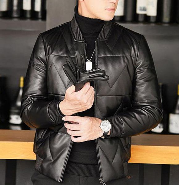 men's leather faux 2023 white duck down jacket men winter chaqueta de cuero hombre casual couro masculino coats 230831, Black
men's leather faux 2023 white duck down jacket men winter chaqueta de cuero hombre casual couro masculino coats 230831, Black