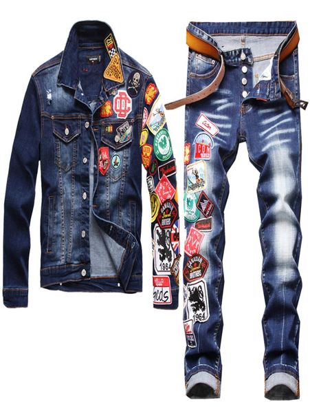 2021 tracksuits multibadge denim jacket and jeans two piece sets autumn winter men039s slim embroidered badge coat and stretch8749503, Gray
2021 tracksuits multibadge denim jacket and jeans two piece sets autumn winter men039s slim embroidered badge coat and stretch8749503, Gray