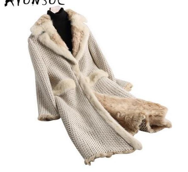 ayunsue 2019 women real lamb fur coat thick tweed wool coats long warm winter jacket female natural mink fur collar 68213 yq17665820726, Black
ayunsue 2019 women real lamb fur coat thick tweed wool coats long warm winter jacket female natural mink fur collar 68213 yq17665820726, Black