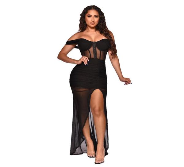 double mesh long party dress women off shoulder bodycon summer dress female strapless split dresses vestidos1102134, Black;gray
double mesh long party dress women off shoulder bodycon summer dress female strapless split dresses vestidos1102134, Black;gray