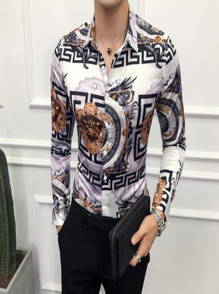 fashion sleeve shirt fashion men039s fashion british gentleman korean slim print totem big flower 938218, White;black
fashion sleeve shirt fashion men039s fashion british gentleman korean slim print totem big flower 938218, White;black