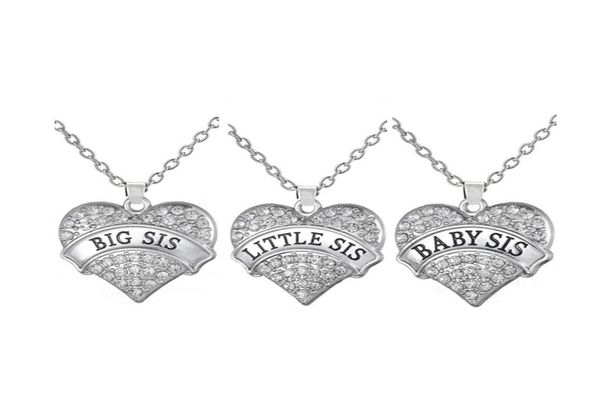 set of 3 big sis little sis baby sis crystal heart pendant necklace nature for three sisters handmade jewelry8141763, Silver
set of 3 big sis little sis baby sis crystal heart pendant necklace nature for three sisters handmade jewelry8141763, Silver