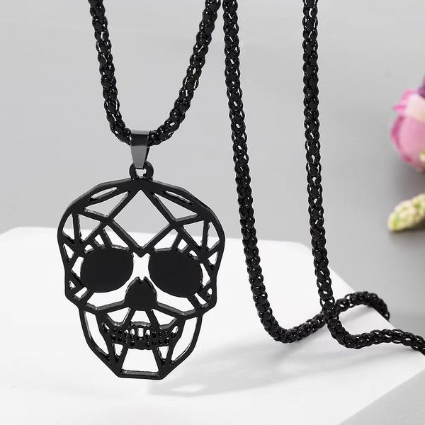 skull necklace personalized punk gothic hip hop hollow skull head necklace accessories, Silver
skull necklace personalized punk gothic hip hop hollow skull head necklace accessories, Silver