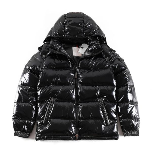 

mens down jacket puffer coats winter stylist coat parka hooded thick womens feather windproof outerwear cold protection badge decoration mul, Black