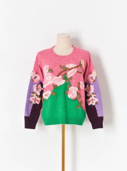 807 2021 runway autumn brand same style sweater long sleeve pink crew neck pullover fashion clothes womens mingzhi9155099, White;black
807 2021 runway autumn brand same style sweater long sleeve pink crew neck pullover fashion clothes womens mingzhi9155099, White;black