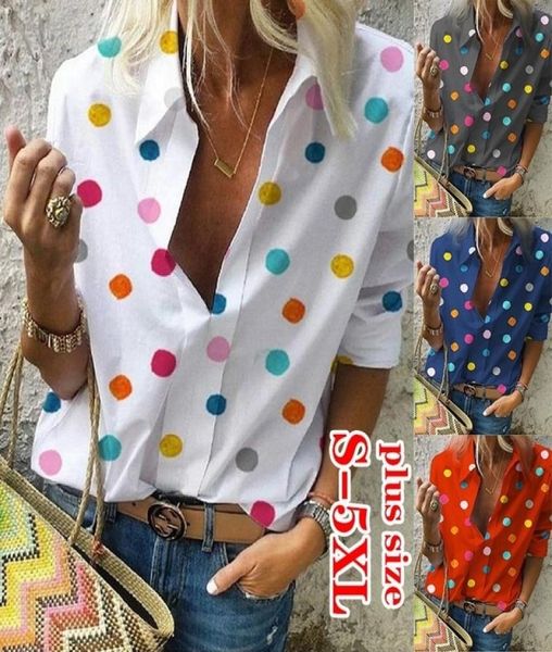 fashion women summer vneck long sleeve shirts loose plus size casual polka dot shirts 4028755, White
fashion women summer vneck long sleeve shirts loose plus size casual polka dot shirts 4028755, White