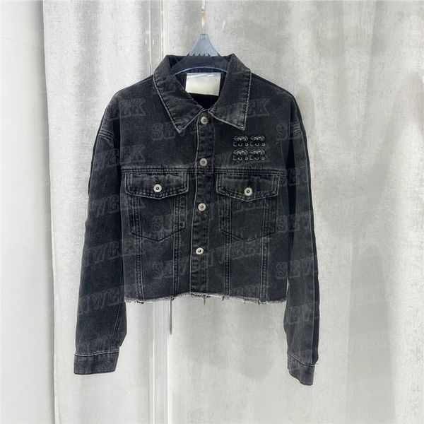 cropped denim jacket for women designer letter fashion coat outerwear girl hiphop street style jackets, Black
cropped denim jacket for women designer letter fashion coat outerwear girl hiphop street style jackets, Black
